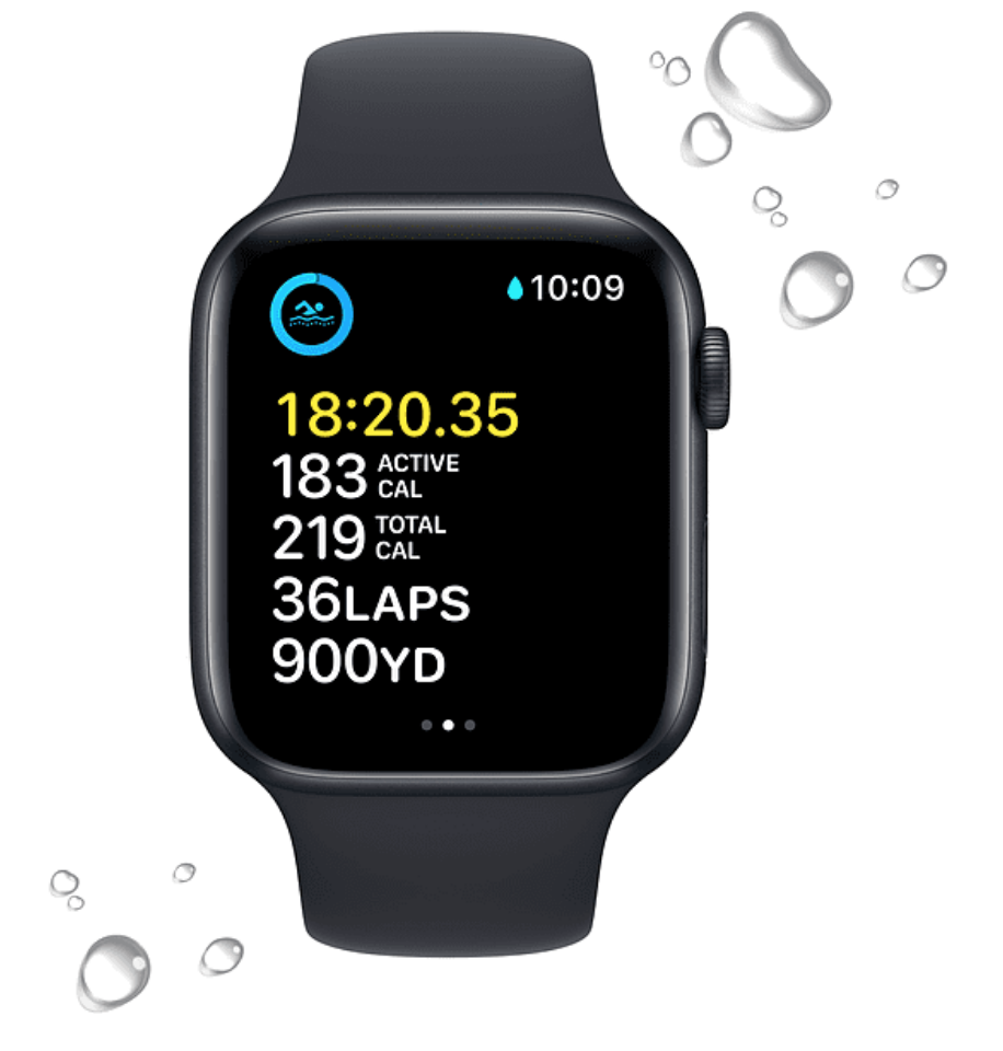 APPLE Apple Watch SE (2022) GPS 44mm Midnight Aluminium Case with Midnight Sport Band Regular