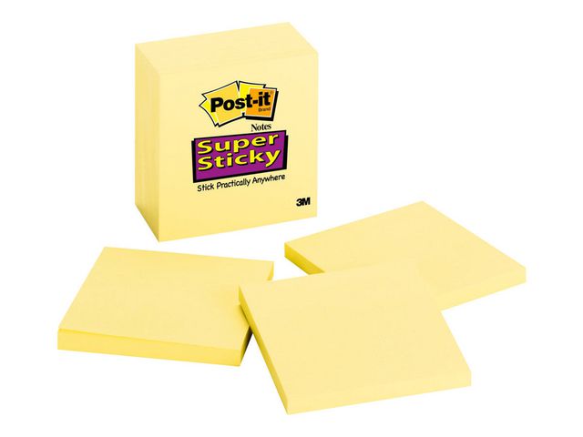 Super Sticky Notes Canary Yellow™ 76 x 76 mm Geel