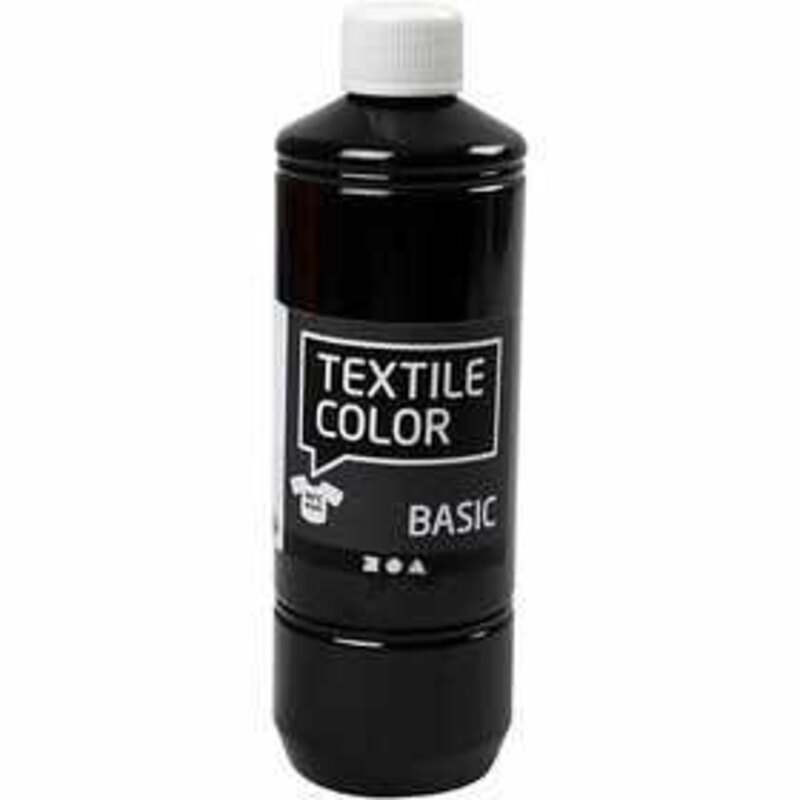Textielverf basic zwart/fl500ml