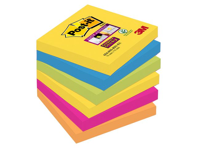 Super Sticky Notes Rio kleuren, 76 x 76 mm