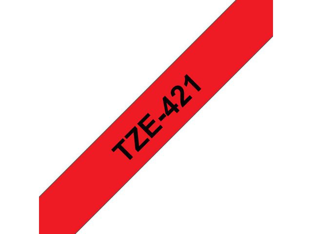 TZe-421 Tape, 9 mm x 8 m, Zwart op Rood