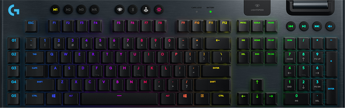 G915 LIGHTSPEED Wireless RGB MechanicalGaming Keyboard - GL Tactile - CARBON -NLB - CENTRAL AZERTY BE