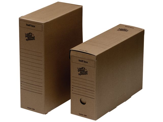 Loeff Box Archiefdoos, Karton, 260 x 115 x 370 mm, Bruin
