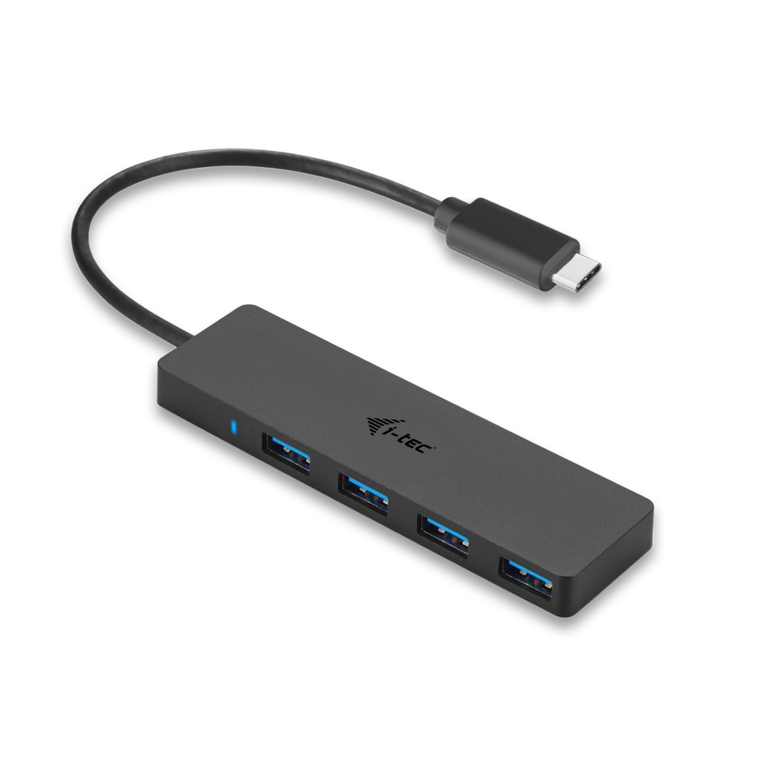  USB C Slim Passive HUB 4 Port without power adapter for Notebook Tablet PC supports Win Mac OS compatible with Thunderbolt