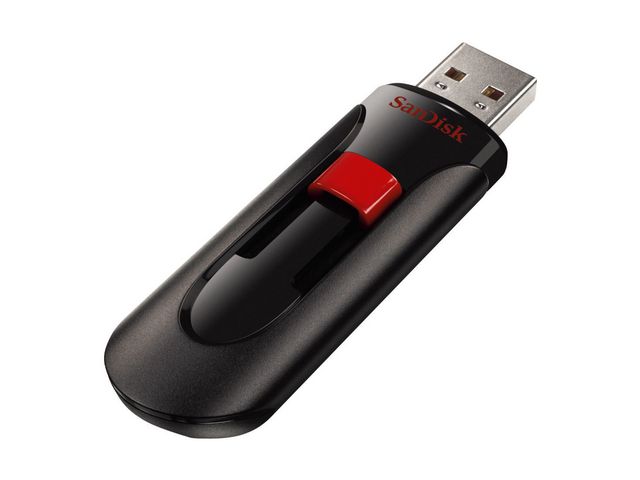 Cruzer Glide USB-Stick 2.0, 64 GB, Zilver, Rood
