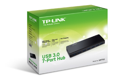 UH700 7 ports USB 3.0 Hub Desktop 12V/2.5A power adapter included
