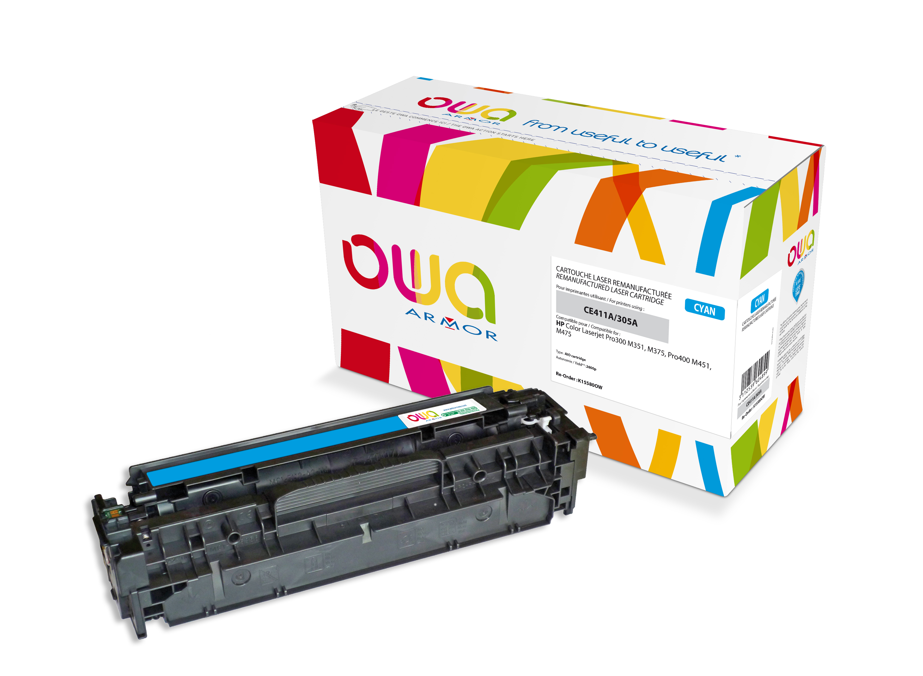 HP CE411A Remanufactured Toner Cyaan