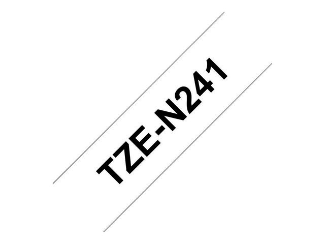TZe-N241 Tape, Niet Gelamineerd, 18 mm x 8 m, Zwart op Wit