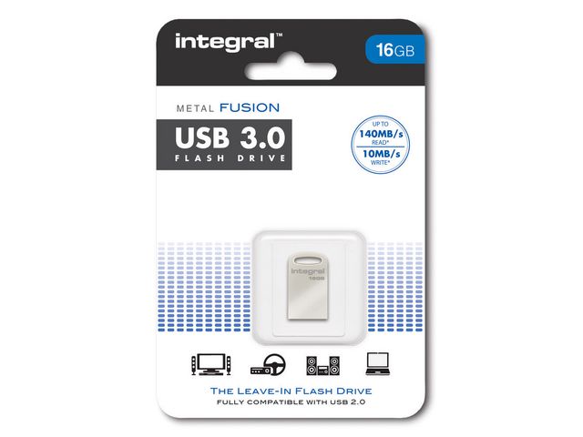 Fusion USB-Stick 3.0, 16 GB, Zilver