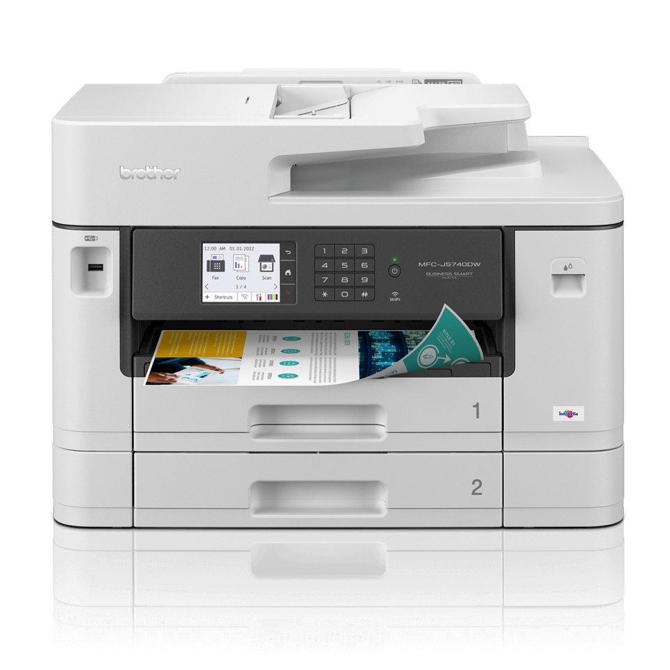 Flatbed/ADF kleur A4 inkjetprinter/copier/scanner/fax/PC-fax A3 printmogelijkheden 33K6 35/32 ppm (zwart-wit/kleur) 1200x4800 dpi 256MB USB 2.0 Hi-Speed