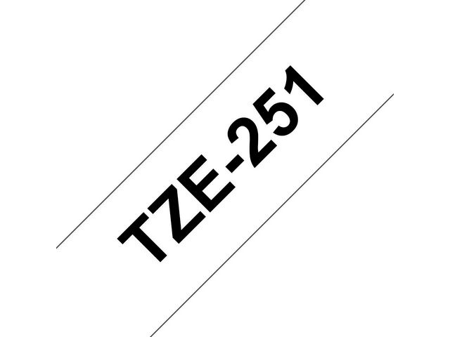 TZe-251 Tape, 24 mm x 8 m, Zwart op Wit