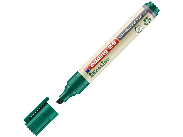 29 EcoLine-whiteboardmarker. Beitelvormige punt, 1 - 5 mm lijndikte, groen