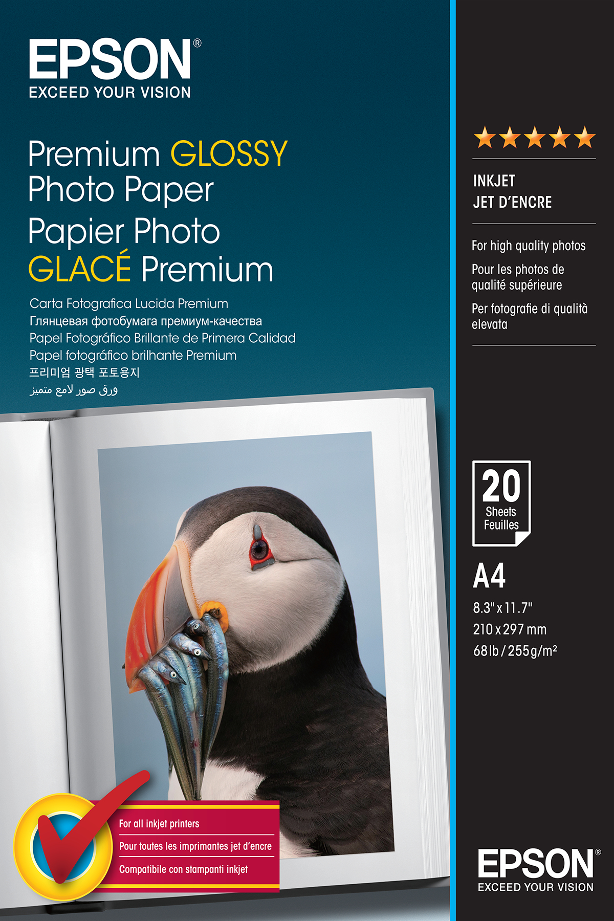 Premium Glossy Fotopapier A4 255 g/m²