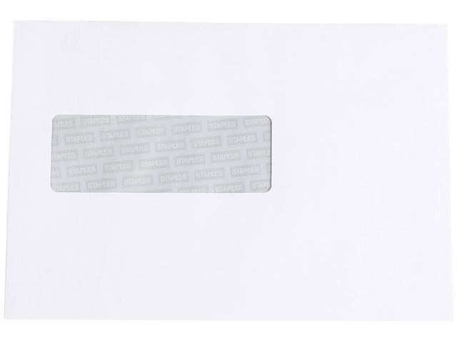 Zakelijke envelop, 156 x 220 mm, met venster, gom, papier, wit