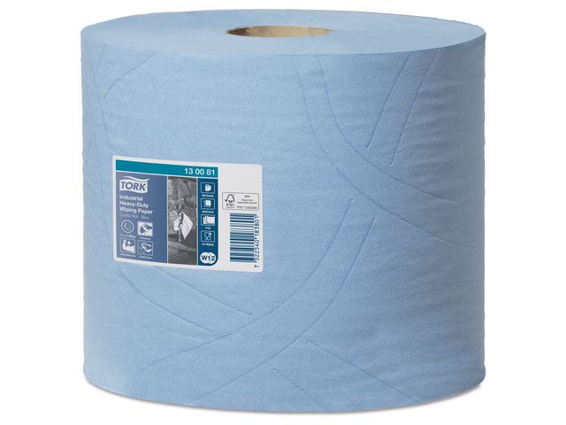Industrieel intensief reinigingsdoekjes, 350 vellen, 26,2 cm x 119 m, papier, blauw