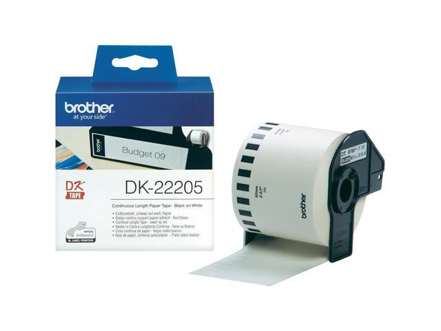 DK-22205 Labels, Papier, 62 mm, Zwart op Wit