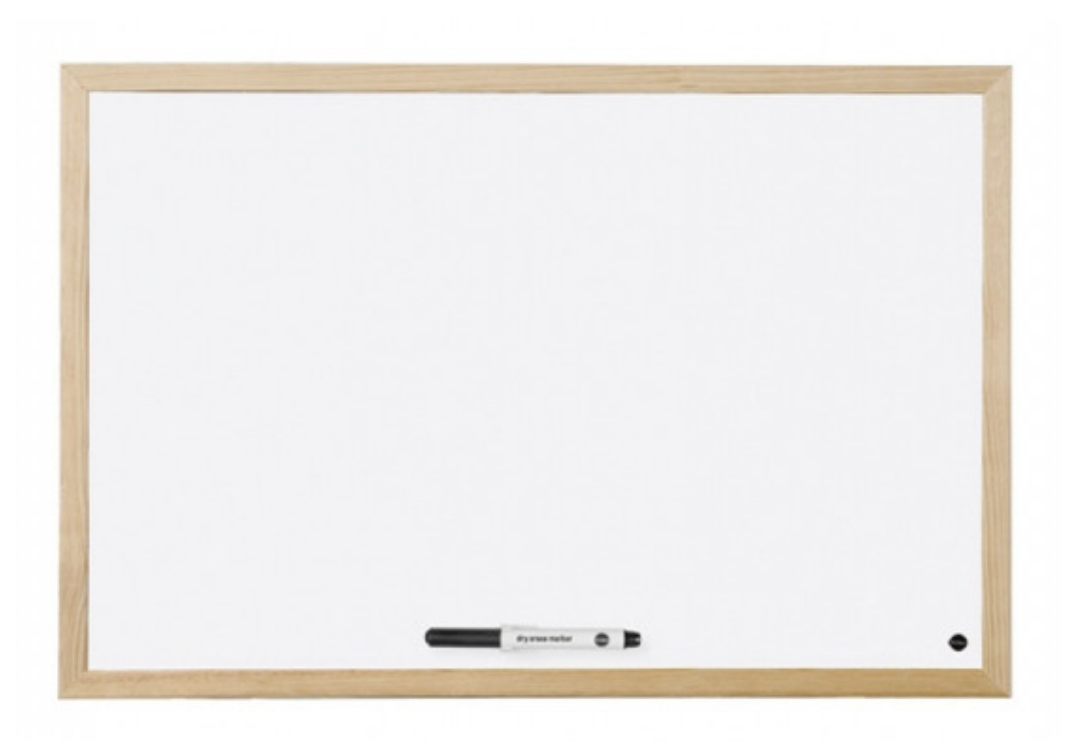 Basic Plus Whiteboard, Magnetisch, Houten Frame, 600 x 400 mm