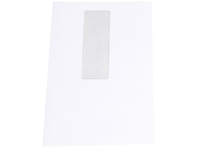 Zakelijke envelop, A4, 156 x 220 x 156 mm, met venster, gom, papier, wit