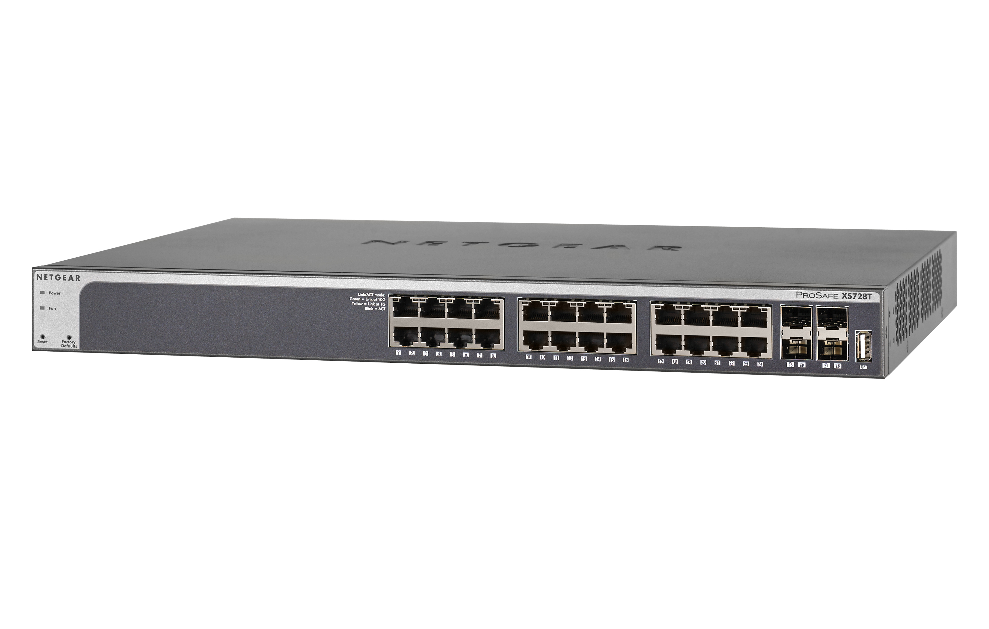 NETGEAR ProSafe 28-Port 10-Gigabit Smart Switch - 4 Combo-SFP+-Ports für 10G-Fiberglass connection