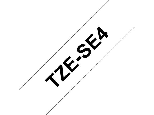 TZe-SE4 Tape, 18 mm x 8 m, Zwart op Wit