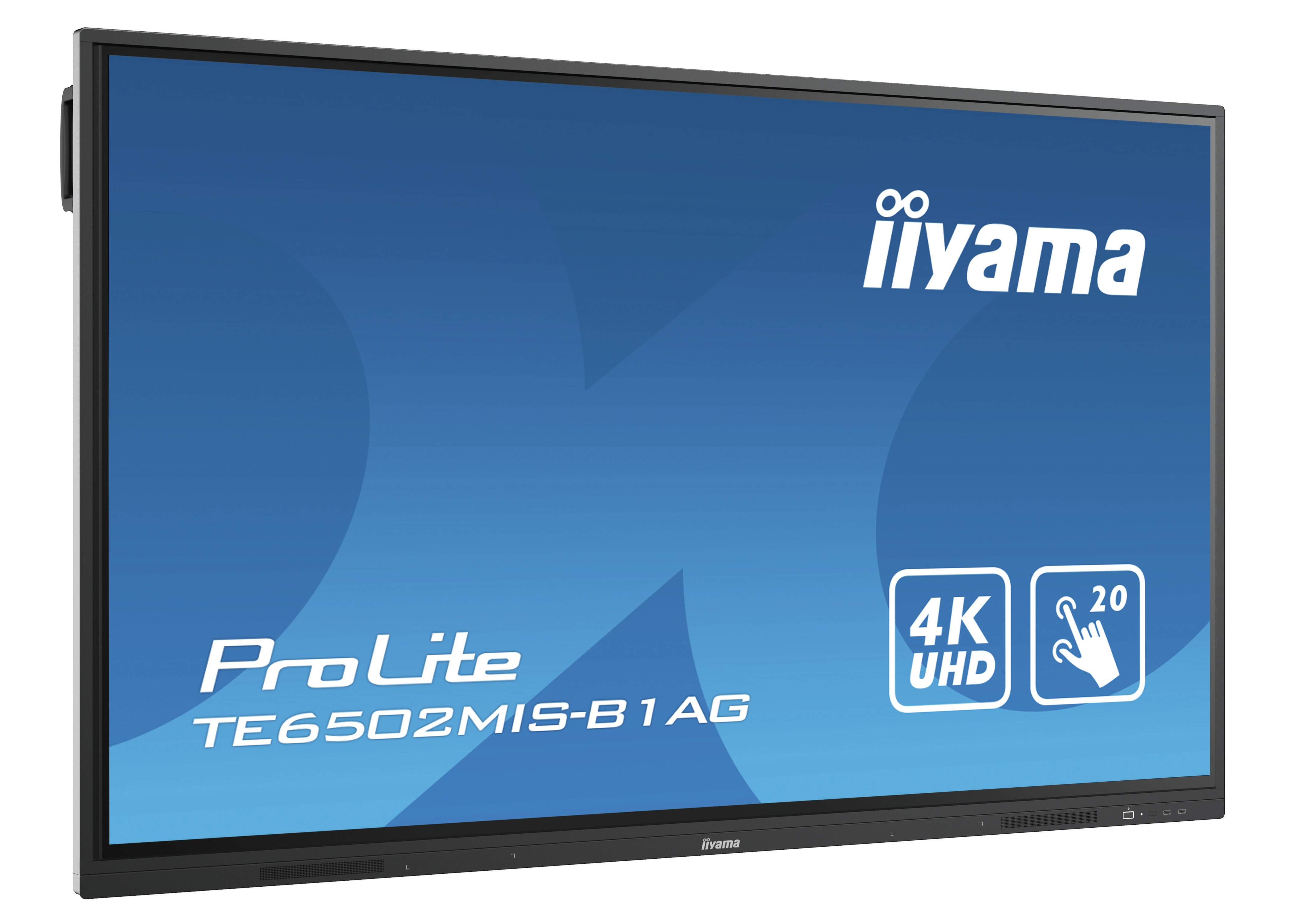  TE6502MIS-B1AG 65inch UHD VA 20 Points Touch Landscape mode AG 5000:1 350cd/m2 VGA 2xHDMI Audio Out LAN DP RS232C iiWare8