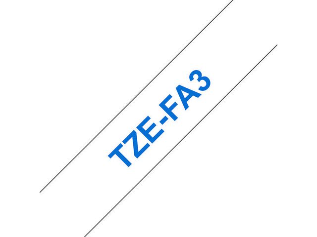 TZeFA3 Labeltape, 12 mm x 3 m, Blauw op Wit