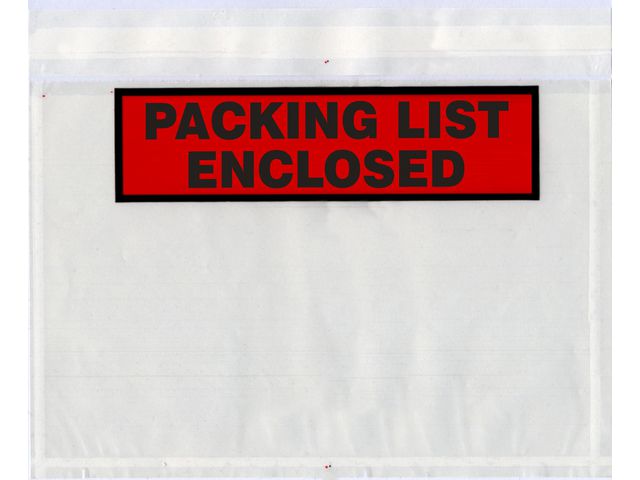 C6 Paklijst Envelop, Zelfklevend, 110 x 165 mm, Transparant