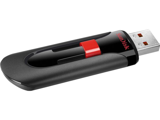 Cruzer Glide USB-Stick 2.0, 64 GB, Zilver, Rood