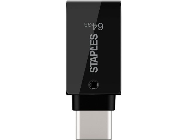 Dubbele USB-Stick USB C en 3.1, Draaibaar ontwerp, 64 GB, Zwart