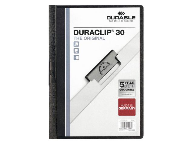 Duraclip® Klemmap A4, 1-30 vel, Zwart