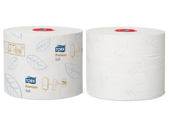 Premium Compact T6 Toiletpapier, 2-laags, Wit