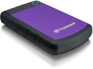 StoreJet 25H3 2.5 inch portable HDD 1TBUSB 3.0 Shockproof with Dark grey silicon cover and purple cover one touch Auto-Backup button