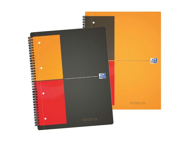 International Notitieboek A4+ Gelijnd 5 mm 4-gaat Oranje