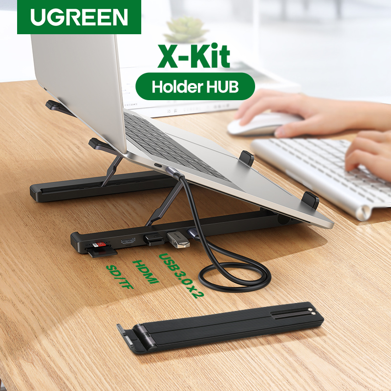 80551 X-Kit Laptop Stand Docking Station 2*USB-A 3.0 Gen1 4K*2K@30Hz HDMI SD TF