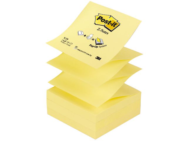 Z-Notes Canary Yellow™, 76 x 76 mm, Geel