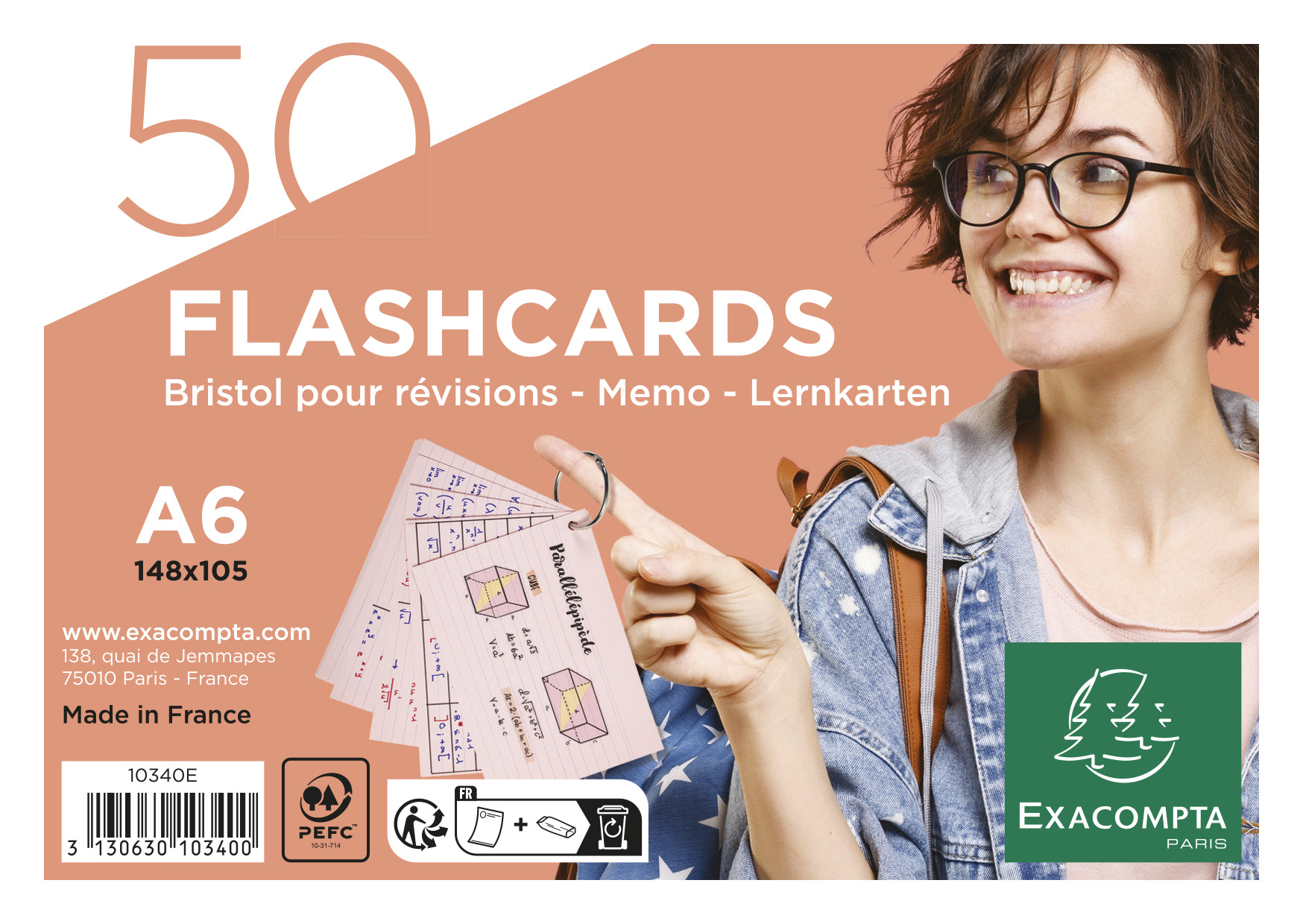 Flashcards A6 Gelijnd Assorti