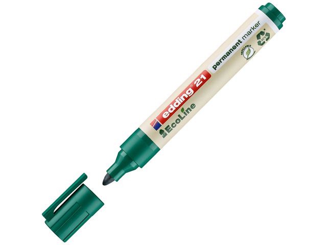 21 EcoLine Permanente Marker, Ronde Punt, 1,5 - 3 mm, Groen
