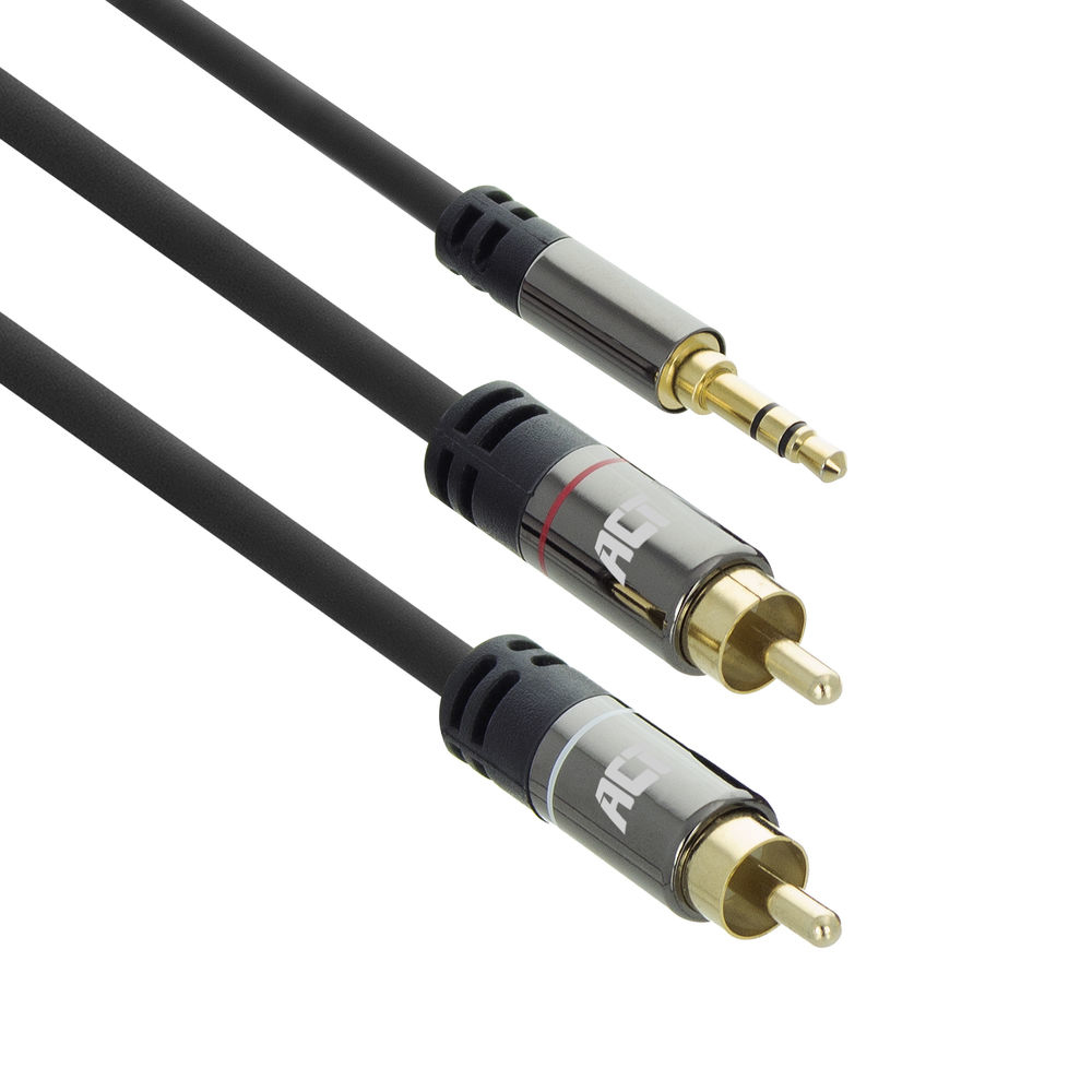Professional Audio Connection Cable Mini Jack male to RCA metal plugs 5.0 Meter