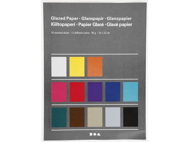 Glanspapier 24x32cm assorti/pk50v