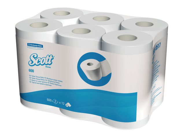 Performance 600 T4 Toiletpapier, 2-laags, 600 vel, Wit