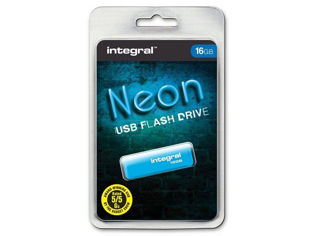 Neon USB-Stick 2.0, 16 GB, Blauw