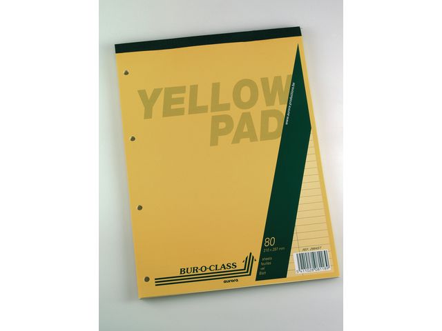 Yellow Pad Schrijfblok A4, Gelinieerd, 4-gaats
