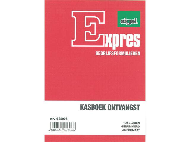 Kasbewijsboek Ontvangsten, A6, 2-gaats Perforatie, 100 Vellen, Wit