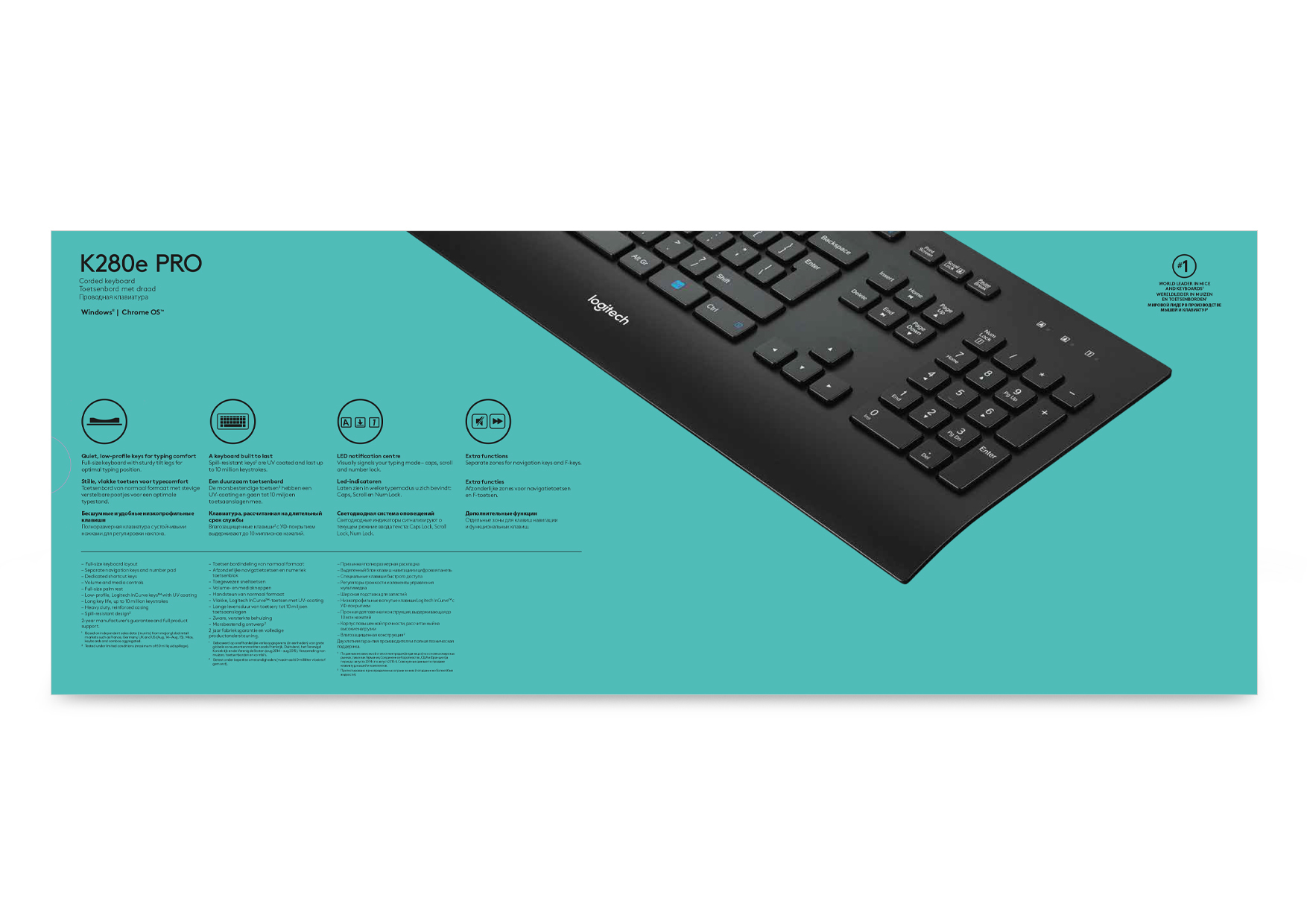 LOGITECH Keyboard K280e Corded Keyboard - Toetsenbord Wired