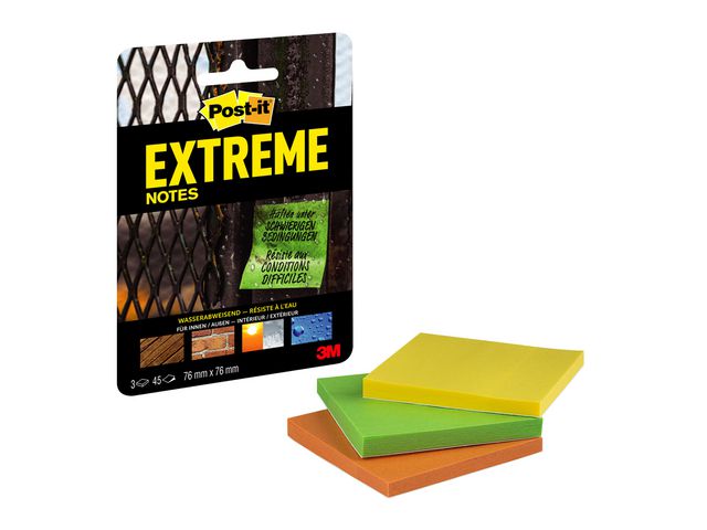 Extreme Notes, 76 x 76 mm, Groen, geel en oranje