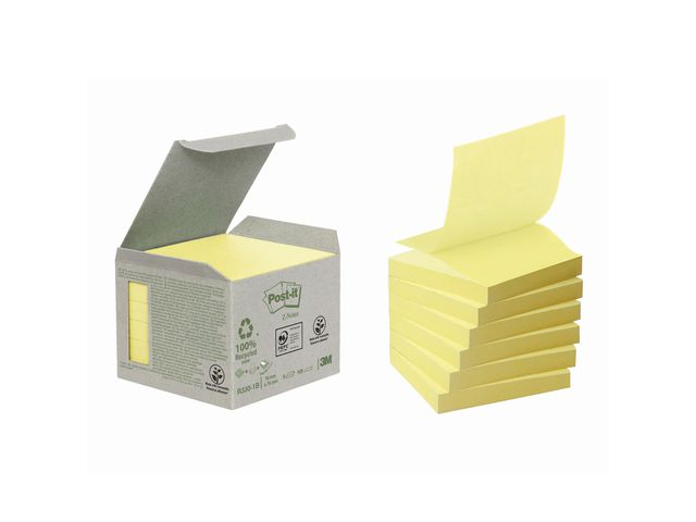 Recycled Z-Notes Canary Yellow™, 76 x 76 mm, Geel