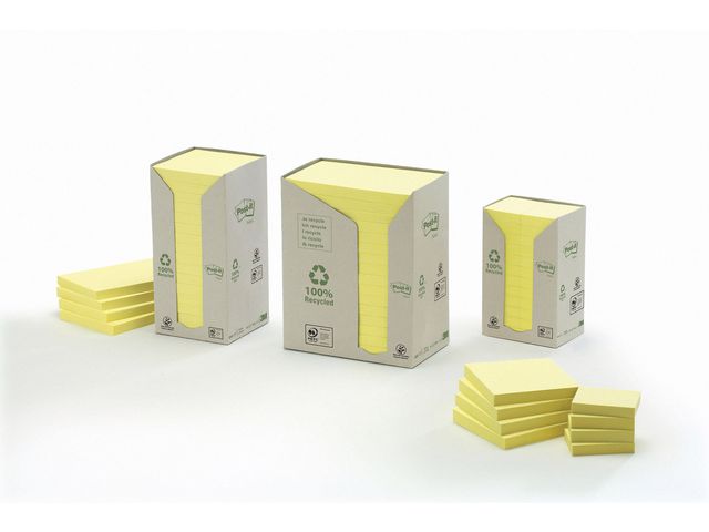 Recycled Notes Canary Yellow™ 76 x 127 mm Geel