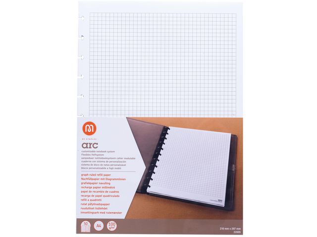 Navulverpakking ARC-papier, A4, 100 g/m², Geruit, 50 vellen, Wit