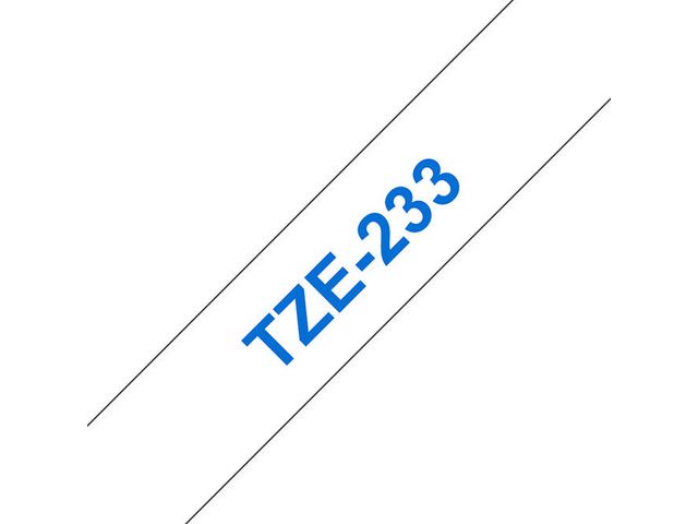 TZe233 Labeltape, 12 mm x 8 m, Blauw op Wit