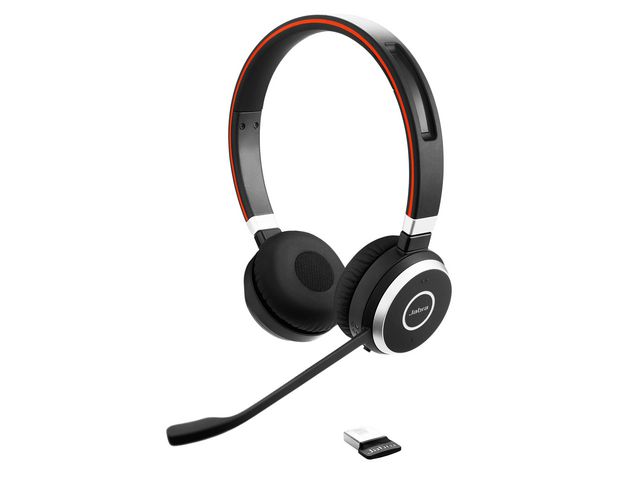 Evolve 65 UC On-Ear Stereo Headset, Draadloos, Bluetooth, Zwart met  LINK adapter